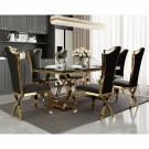 Malin spisestol - SORT ITALIENSK FLØYEL & SØLV RUSTFRITT STÅL BEN thumbnail