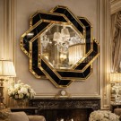 Dallas speil - Ø 100 cm - Sort & brun thumbnail