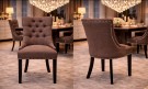 Luna spisestol- Brun linen & Sort treverk ben  thumbnail