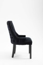 Manhattan spisestol- Sort velour- Sort ben thumbnail
