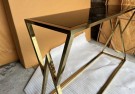 New York konsollbord - Sort herdet glass & Gull rustfritt stål- L 130 cm thumbnail