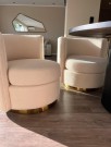  Elegance stol - Beige - Gull swivel base i rustfritt stål  thumbnail
