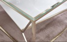 Louis sofabord - 100*100 cm - Hvit marmor - Gull rustfritt stål  thumbnail