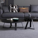 Manhattan sofabord inkl sidebord - Sort stein & Sort rustfritt stål understell thumbnail