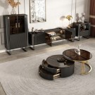 Los Angeles tv bord - L 220 cm - Sort - Treverk & Rusrfritt stål  thumbnail