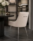 Vianne stol - Beige velour & Sølv rustfritt stål bein thumbnail
