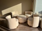  Elegance stol - Beige - Gull swivel base i rustfritt stål  thumbnail