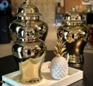 Dekorativ urne/vase i gullfinish H-50 thumbnail
