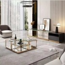 Emori sofabord - 4 deler - Gull rustfritt stål - Firkantet thumbnail