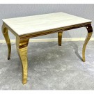 Houston spisebord - 160 cm - Ekte hvit stein & Gull understell thumbnail