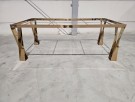 Roma spisebord - Hvit steinplate & Rosagull rustfritt stål understell  thumbnail