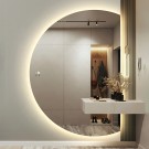 Halvmåne speil - 90*180 - Integrert LED- belysning thumbnail