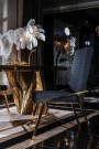 Beverly Hills spisebord - Sort steinplate & Gull rustfritt stål understell thumbnail