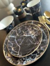 New York frokost tallerken- M kant i 24 karat gull- sort- Ø 20 cm thumbnail