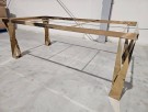 Roma spisebord - Hvit steinplate & Rosagull rustfritt stål understell  thumbnail