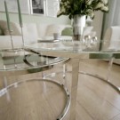 Oslo sofabord -2 stk Ø 80 og 60 cm - Herdet klart glass & Sølv understell thumbnail