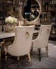 Mallorca stol – Beige velour & Gull rustfritt stål - Klassisk ring bak thumbnail