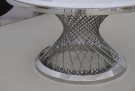 Milano sofabord - hvit stein plate & Sølv rustfritt stål thumbnail