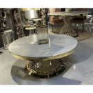 Milano sofabord -Hvit stein plate  & Gull rustfritt stål  thumbnail