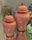 Glamour Urne/Vase- Rosa & gull -H 47 cm thumbnail