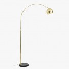 Atlanta gulvlampe m sort marmor fot-gull- rustfritt stål thumbnail