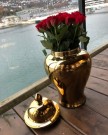 Dekorativ urne/vase i gullfinish H-46 thumbnail