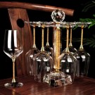 Crystalline vinglass m krystaller - 6 glasser inkl stativet - Gull  thumbnail
