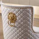 Mallorca stol – Beige velour & Gull rustfritt stål - Løvehode bak thumbnail