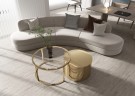 Cape Town sofabord - 2 stk Ø 80 og 60 cm - M klart herdet glass & Gull rustfritt stål thumbnail