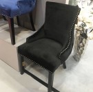 Manhattan spisestol- Sort velour- Sort ben thumbnail