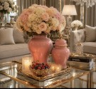 Glamour Urne/Vase- Rosa & gull -H 47 cm thumbnail