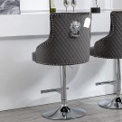 Florida barstol - Svingbar - Grå italiensk fløyel & Sølv rustfritt stål ben thumbnail