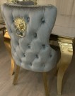 Madrid stol - Grå - Italiensk fløyel & Gull rustfritt ben thumbnail