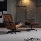 Comfort lenestol med fotskammel - Top grain leather/Skinn - Brun thumbnail