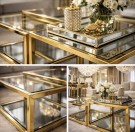 Emori sofabord - 4 deler - Gull rustfritt stål - Firkantet thumbnail