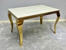 Houston spisebord - 200 cm - Ekte hvit stein & Gull understell thumbnail