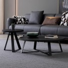 Manhattan sofabord inkl sidebord - Sort stein & Sort rustfritt stål understell thumbnail