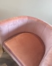 London GLAM lenestol med pute - Rosa - Velour & Rustfritt stål ben thumbnail