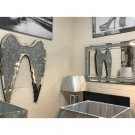 Engelvinger veggdekor - Speilglass&krystaller- 120 cm thumbnail