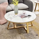Manhattan sofabord - Hvit marmor & gull rustfritt stål understell thumbnail