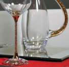 Crystalline vinglass m krystaller - 6 glasser inkl stativet - Gull  thumbnail