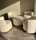  Elegance stol - Beige - Gull swivel base i rustfritt stål  thumbnail