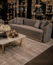 Chloe Sofagruppe 3+2+1 Seters – Grå velour &  Gold Rustfritt Stål thumbnail