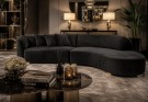 BAX SOFA - Sort velour & Gull ben thumbnail