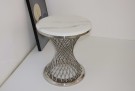 Milano sidebord - Ø 50 cm -stein plate& Sølv rustfritt stål understell thumbnail