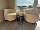  Elegance stol - Beige - Gull swivel base i rustfritt stål  thumbnail