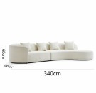 BAX SOFA - Beige boucléstoff & Gull ben  thumbnail