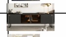 Los Angeles tv bord - L 220 cm - Sort - Treverk & Rusrfritt stål  thumbnail