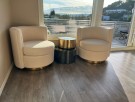  Elegance stol - Beige - Gull swivel base i rustfritt stål  thumbnail