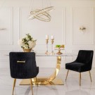 Las Vegas spisebord - 160 cm - Hvit stein plate & Gull understell i rustfritt stål thumbnail